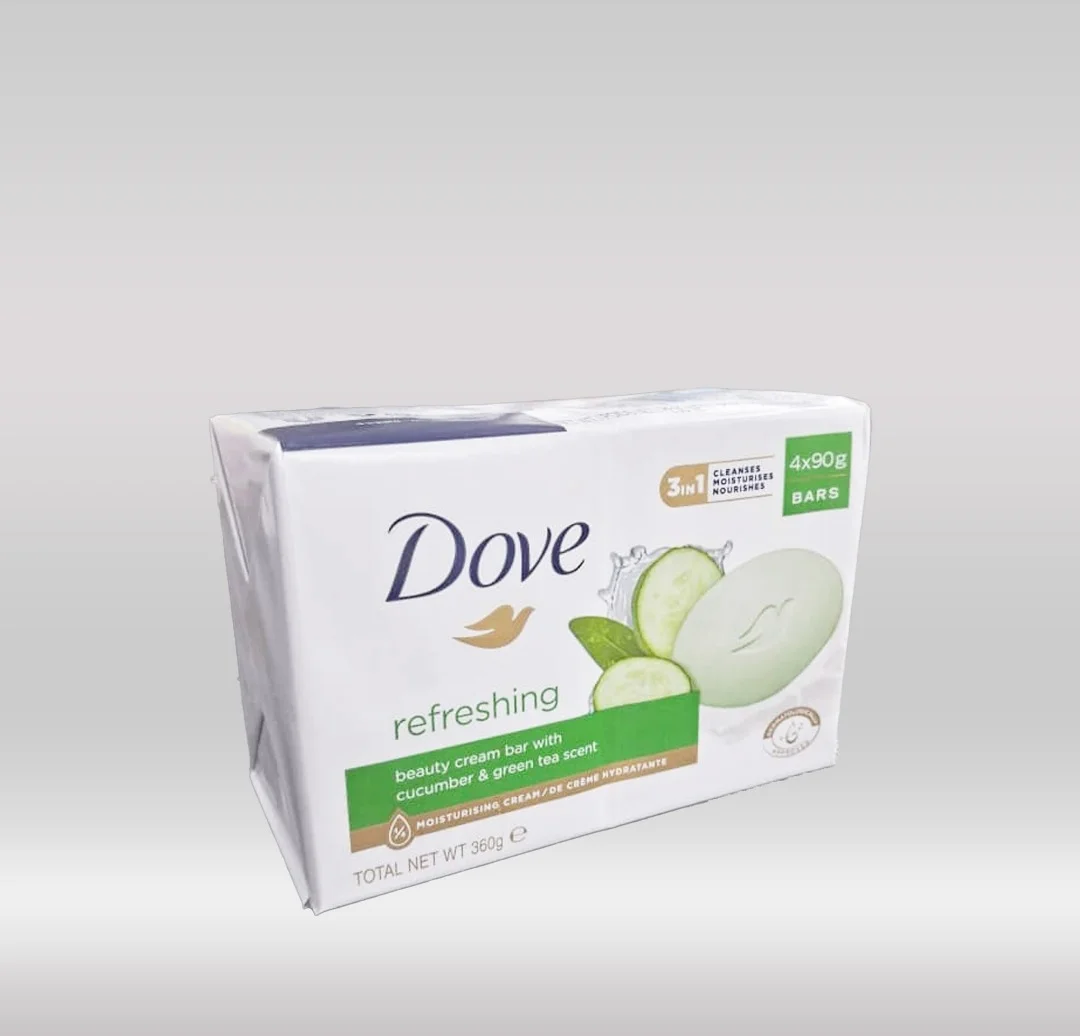 DOVE BAR SOAP 4X90G - FRESH CUCUMBER/REFRESHING 1X12