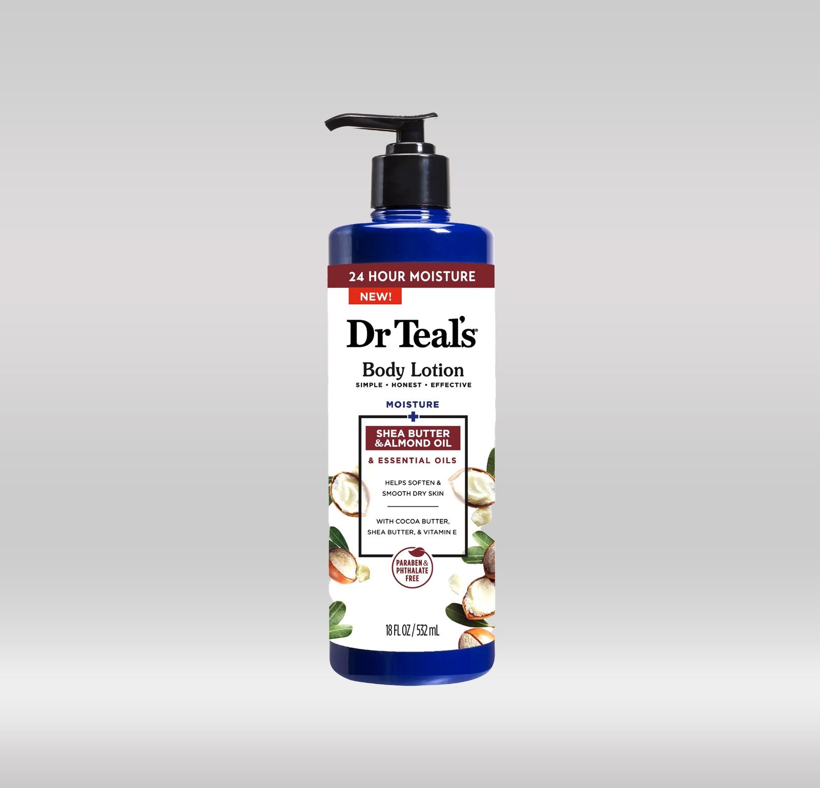 DR. TEAL'S BODY LOTION 532ML - SHEA & ALMOND OIL 1X12