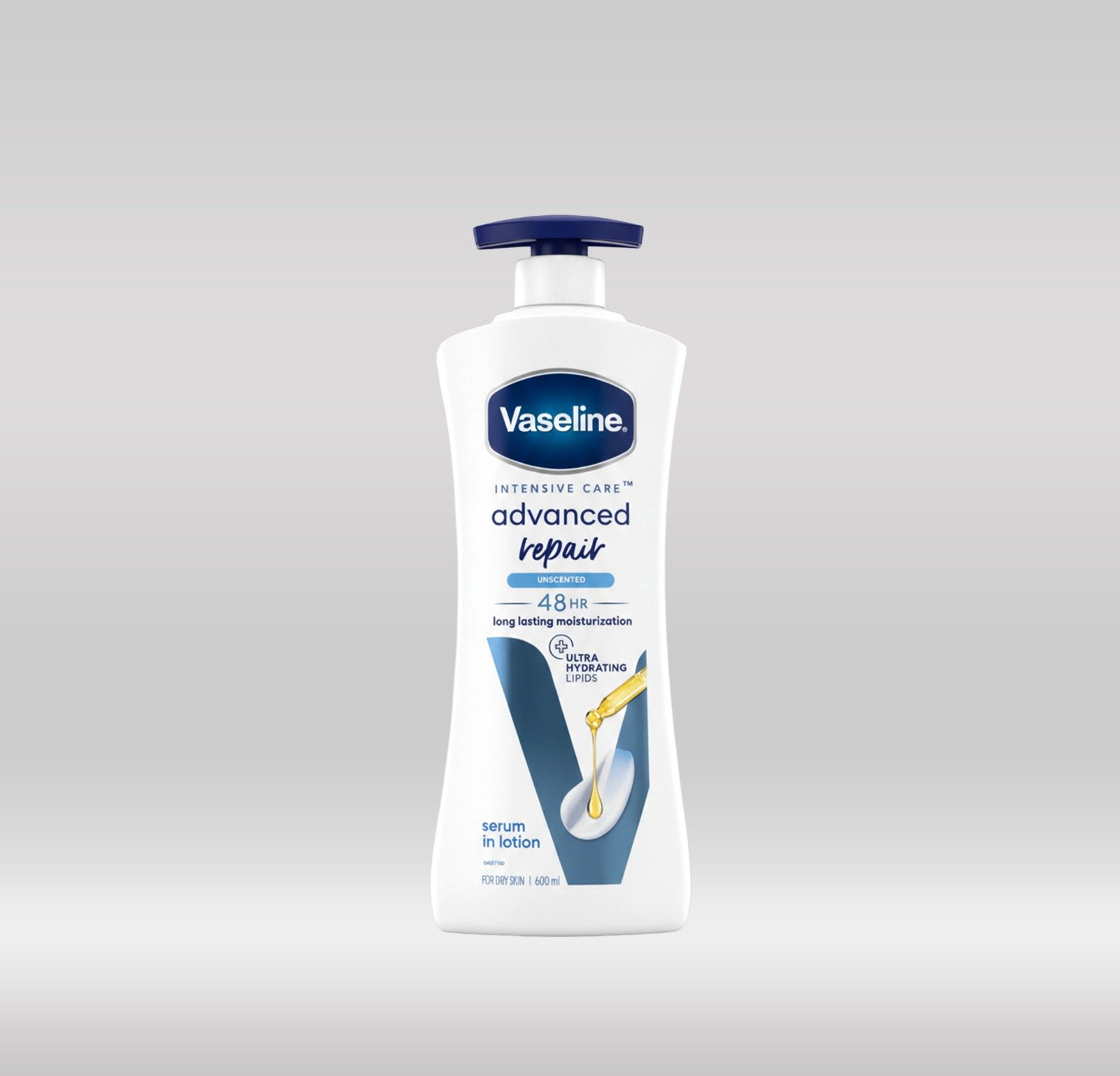 VASELINE BODY LOTION 600ML - ADVANCED REPAIR UNSCENTED 1X12