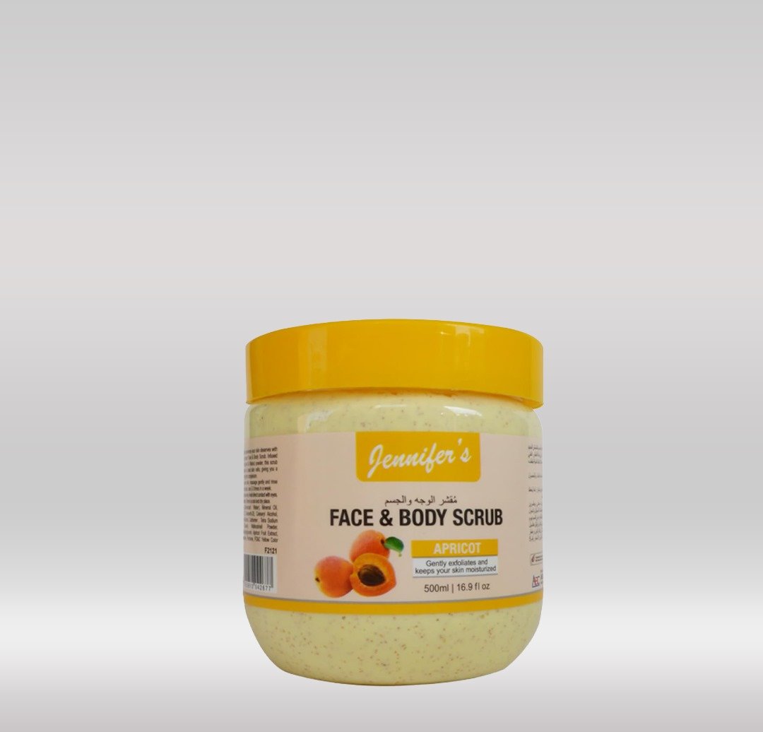 JENNIFER'S FACE AND BODY SCRUB 500ML - APRICOT 1X12