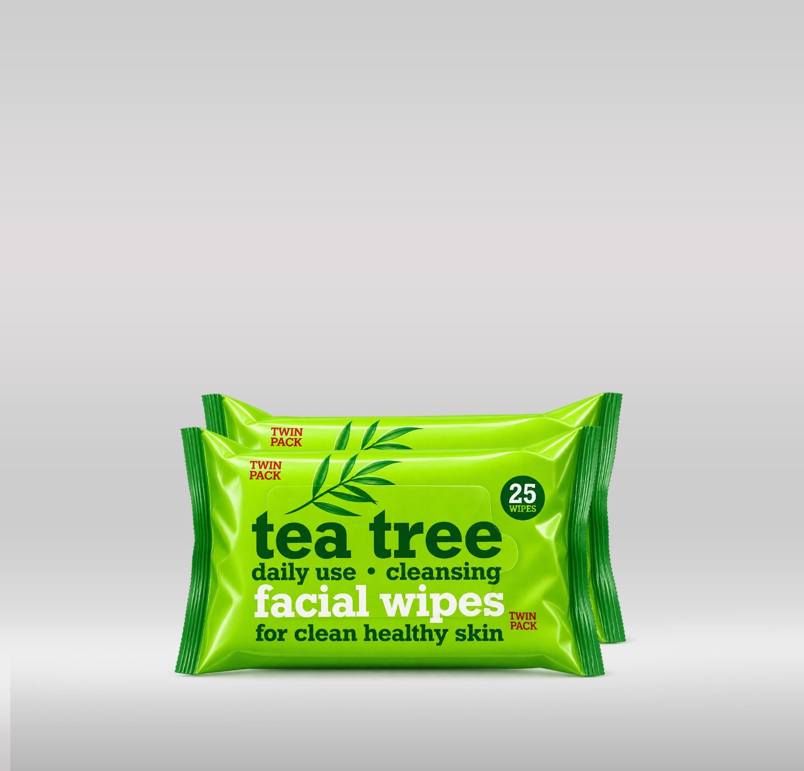 TEA TREE WIPES 25S TWIN PK 1X12