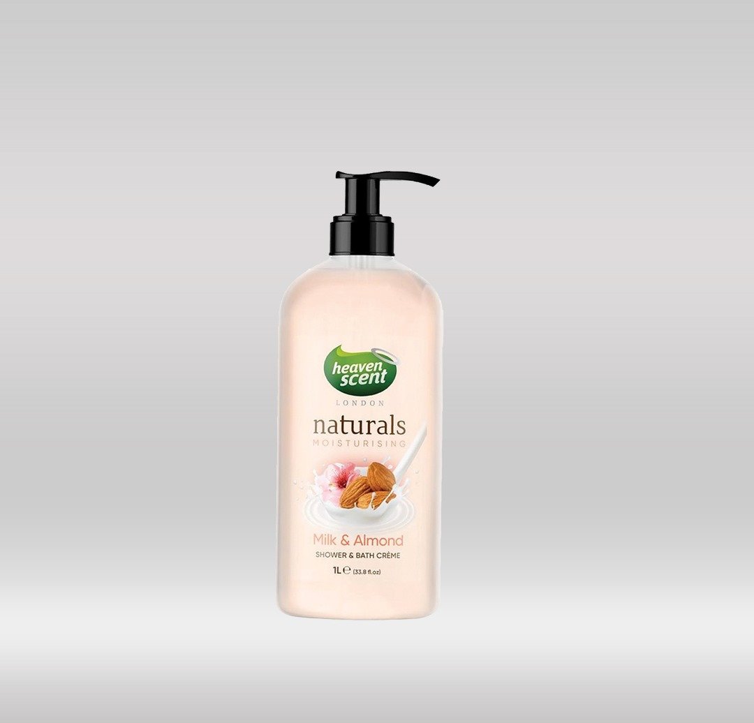 HEAVEN SCENT BATH 1LTR MILK & ALMOND 1X6