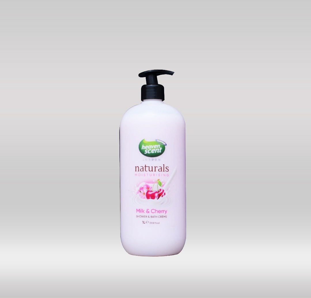 HEAVEN SCENT BATH 1LTR MILK & CHERRY 1X6