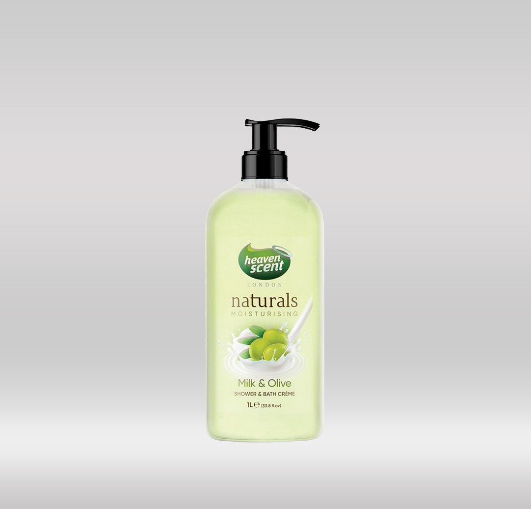 HEAVEN SCENT BATH 1LTR MILK & OLIVE 1X6
