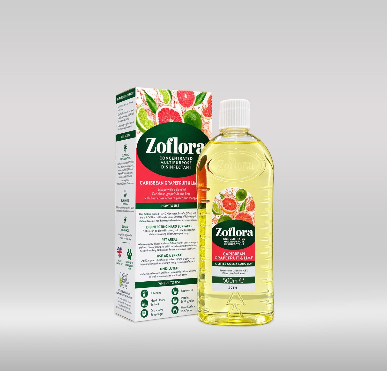 ZOFLORA ANTISEPTIC 500ML - CARIBBEAN GRAPEFRUIT & LIME