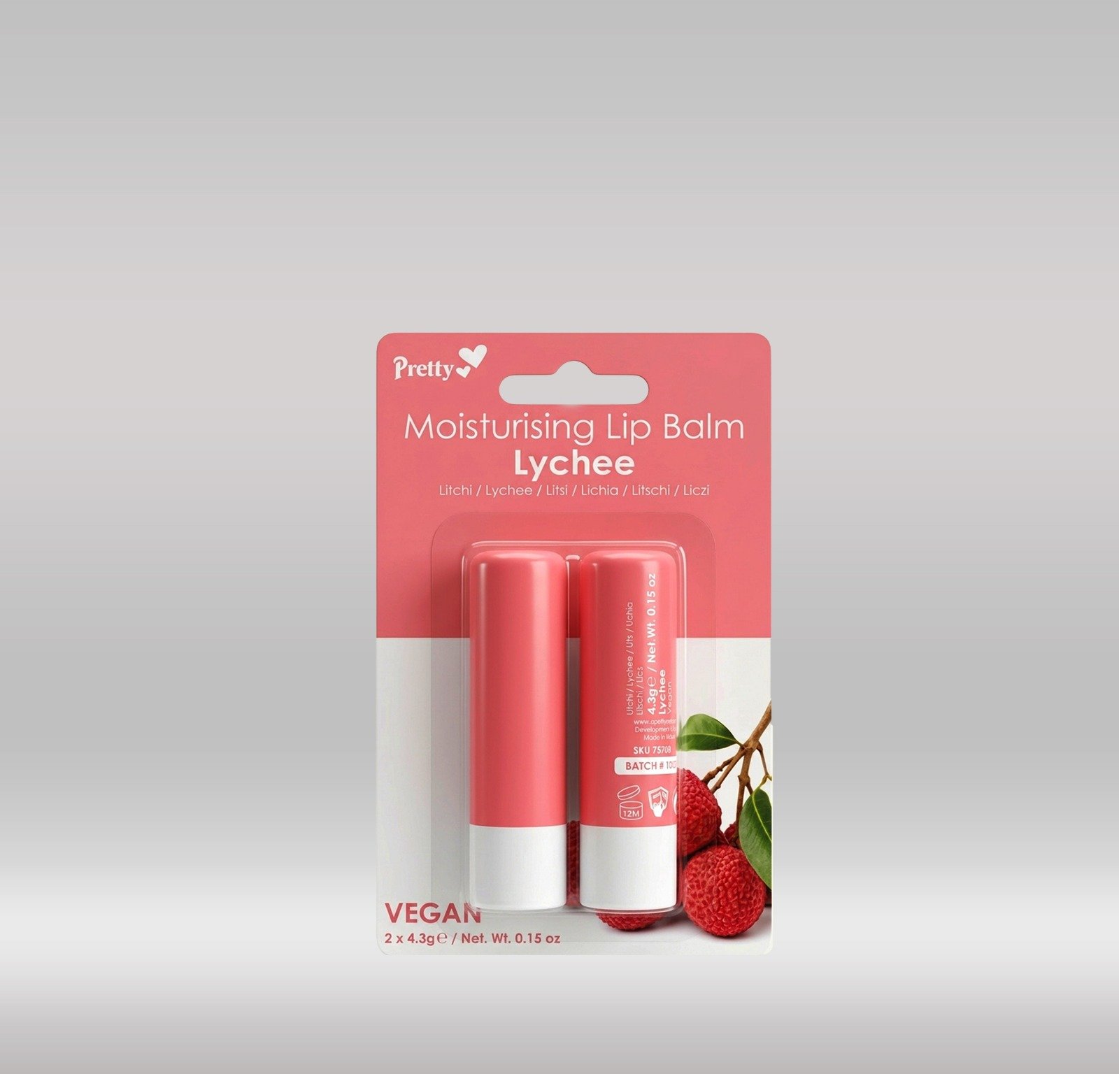 PRETTY LIP BALM LYCHEE 2S 1X48