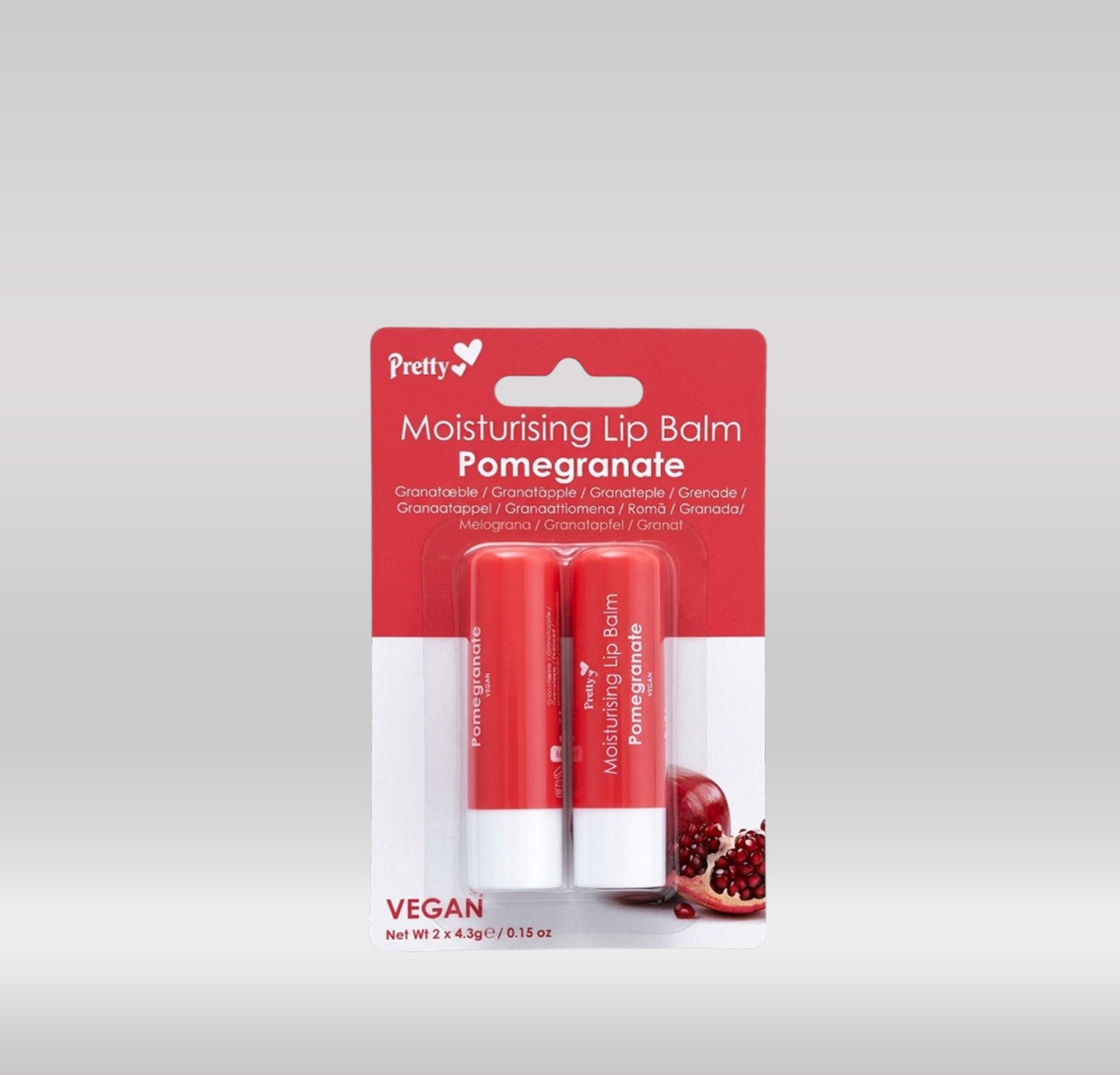 PRETTY LIP BALM POMEGRANATE 2S 1X48