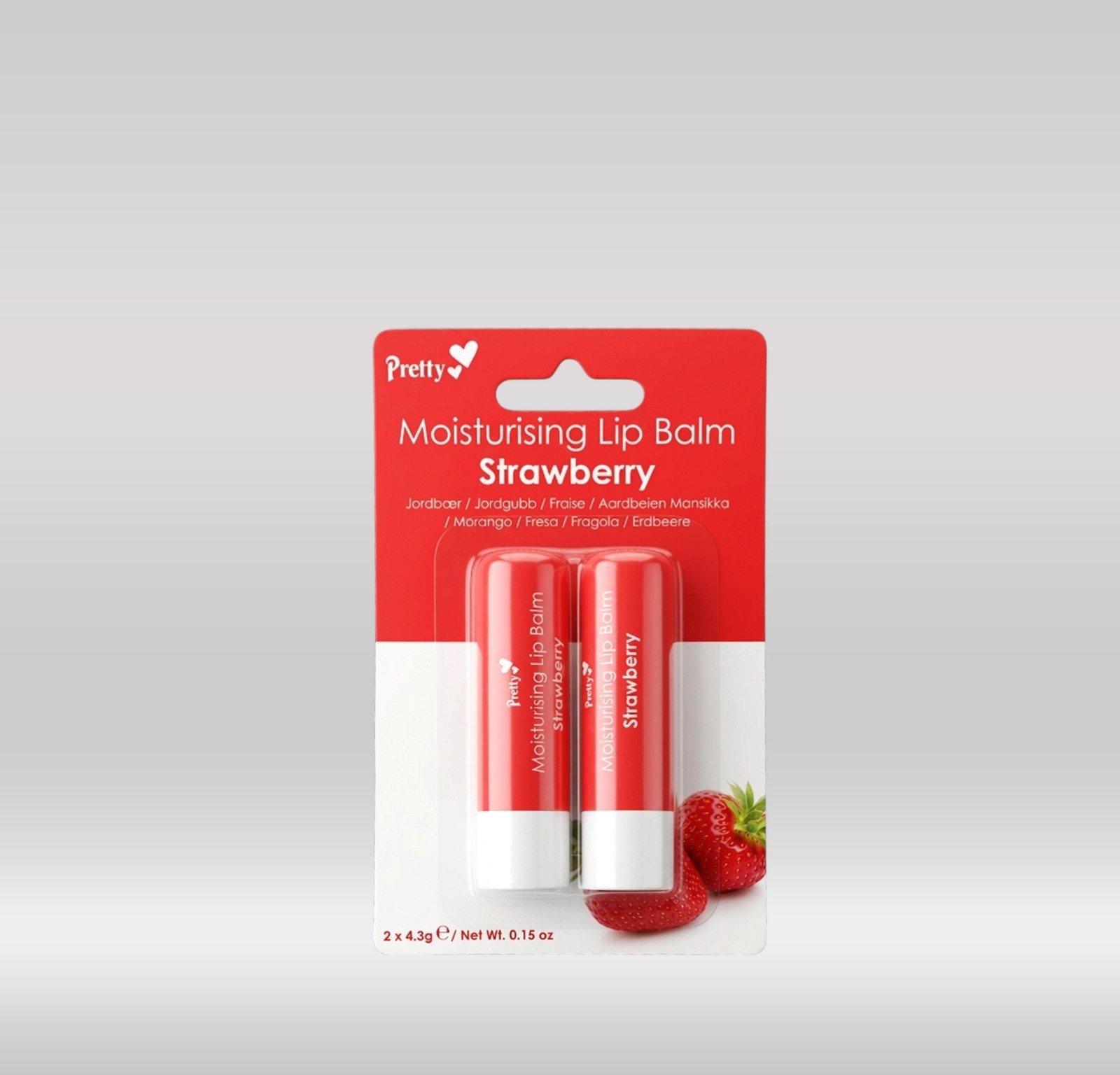 PRETTY LIP BALM STRAWBERRY 2S 1X48